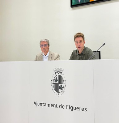 El regidor d’Hisenda, Ramon Pastoret, i l’alcalde de Figueres, Jordi Masquef.